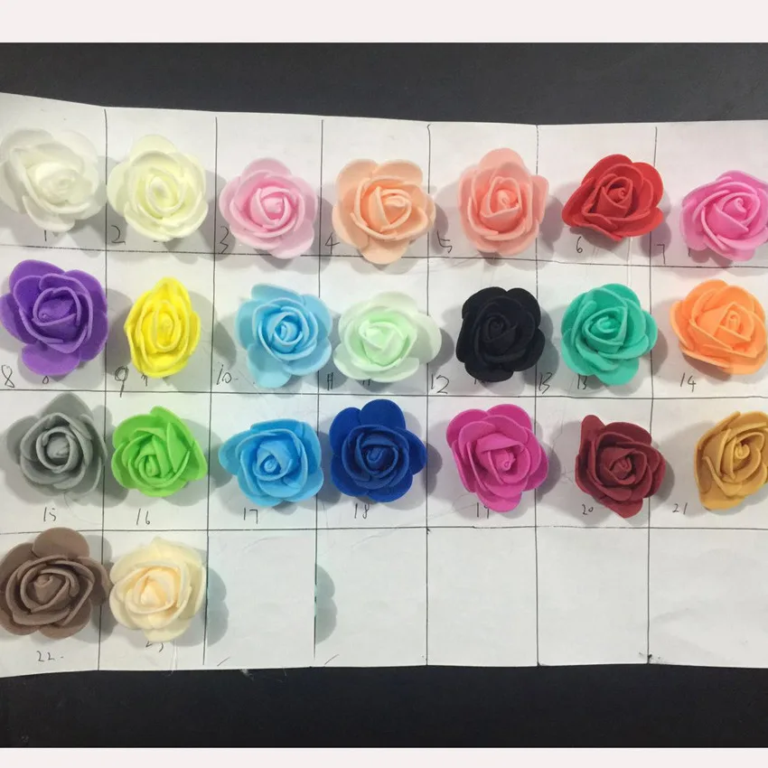 Specify the color Поролоновые розы 500 шт 3,5 см искусственные поролоновые Цветочные головки DIY 20 см плюшевый мишка плесень PE Роза аксессуары в виде мишки Декор подарок на день Святого Валентина - Цвет: Specify the color