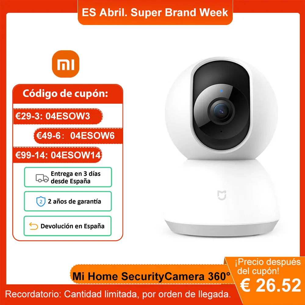 Xiaomi Mi Camera 1080P 360 Grados Cámara WiFi Smart Webcam Pan-tilt Night Vision Video Camera Baby Monitor Cámara de seguridad para el hogar