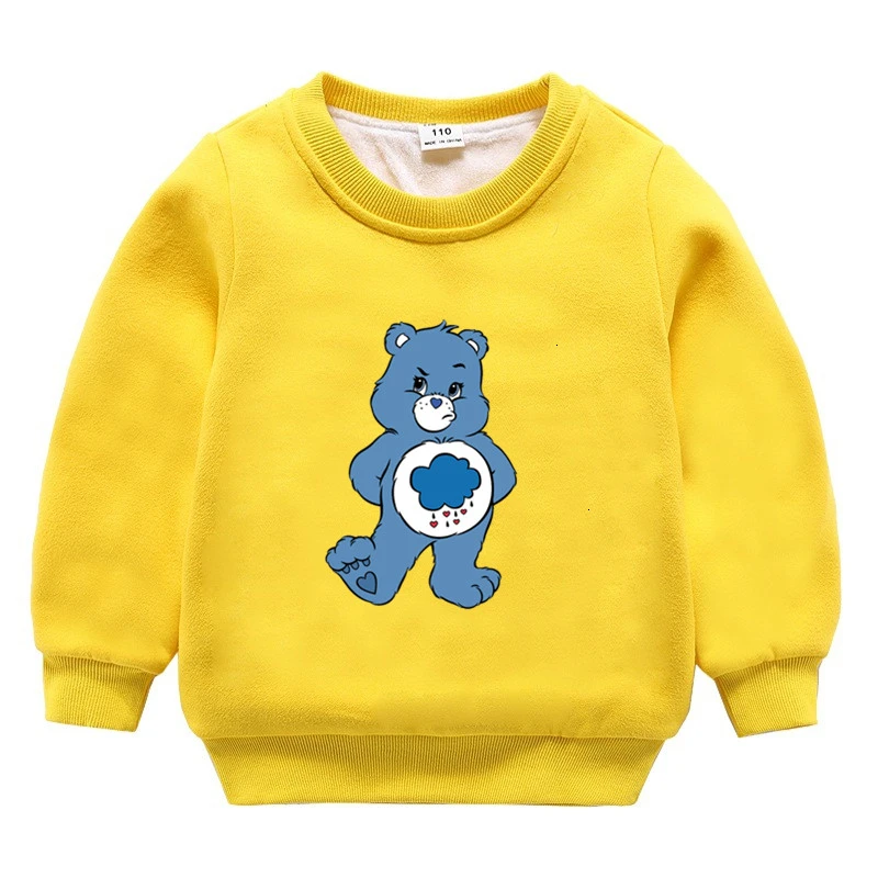 as picture Care Bears зимний вельветовый Свитшот От 3 до 9 лет для мальчиков и девочек, забавные скрещивающиеся цвет, Детские с О-образным вырезом для шеи, детские топы с рисунками из мультфильмов для малышей - Цвет: as picture