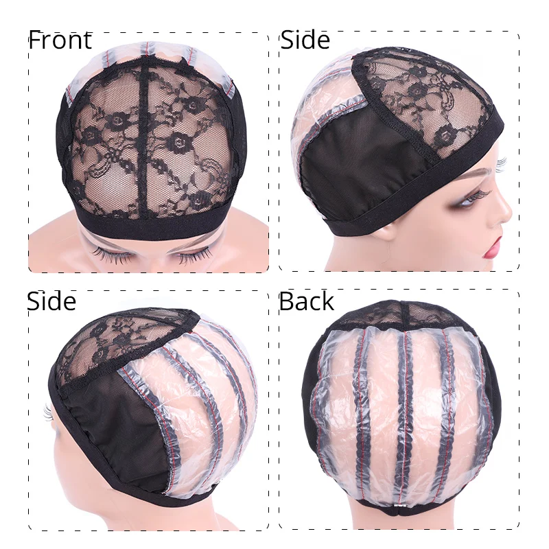 Nunify Lace Adjustable Wig Caps Weave Breathable Durable Hot Black Free Size Black Lace Front Wig Caps For Making Wigs Hairnet