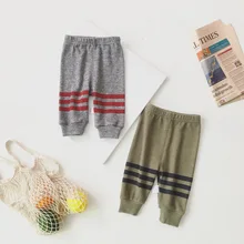 Детская одежда на гусеничном ходу Новинка зимы Стиль для новорожденных детская одежда для отдыха цветная нить для детей, леггинсы, повседневные штаны для кормления