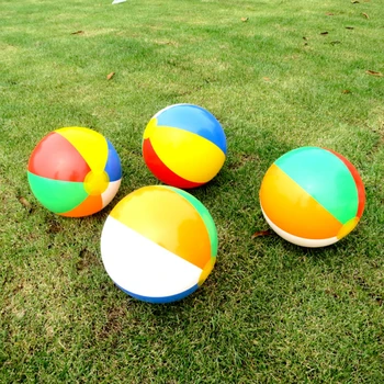 

4Pcs Beach Ball Classic Rainbow Color Inflatable Beach Ball Leak-Proof PVC Floating Toys Summer Beach Pool Party School Supplies