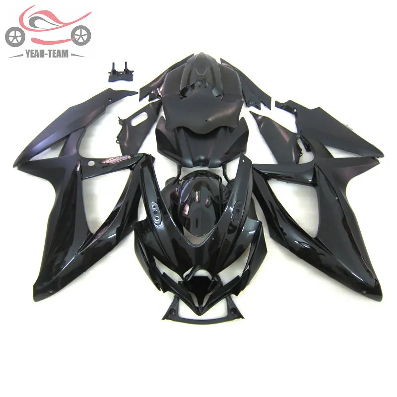 Комплект обтекателей под давлением для SUZUKI K8 GSXR 600 750 2008 2009 2010 полный черный