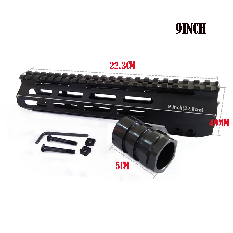 Totrait тактический AR15 поплавок M-LOK Handguard " 9" 1" 12" 13," 15" 1" Пикатинни со стальной бочкой гайка для прицела BK - Цвет: 9inch