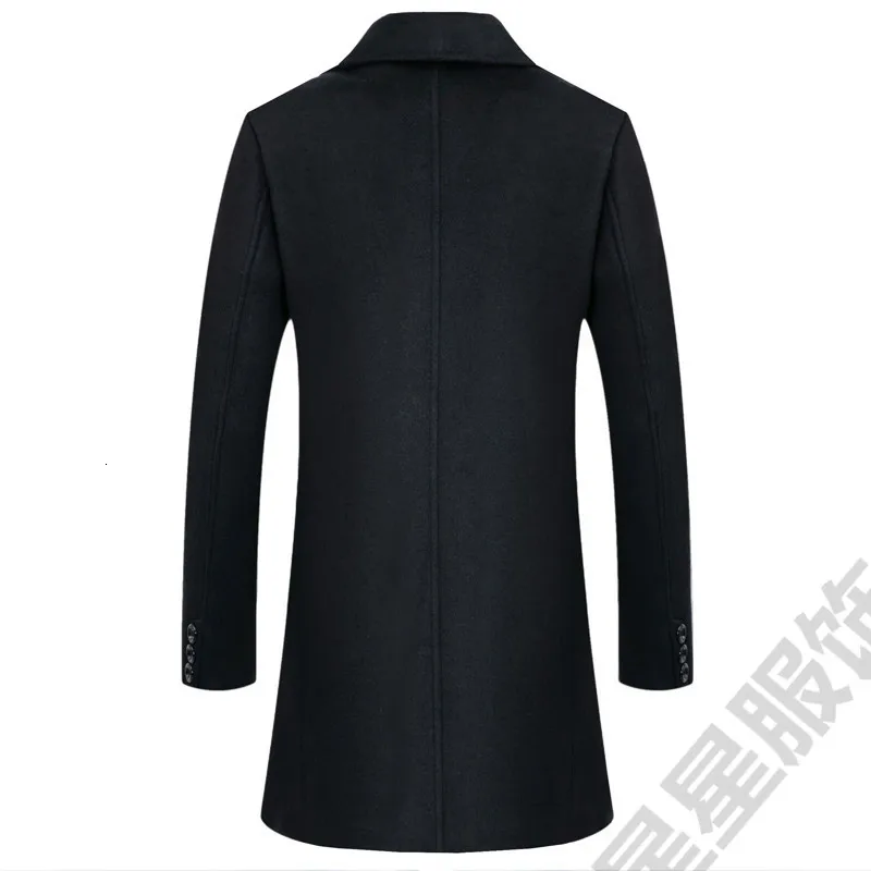8XL плюс 6XL Зимняя шерстяная куртка мужская Высококачественная шерстяная облегающее пальто в повседневном стиле с воротником шерстяное пальто мужская длинная хлопковая куртка с воротником