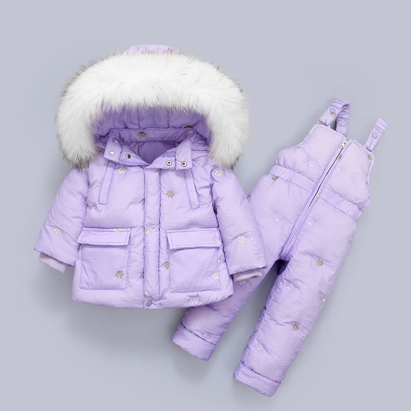 

Children's Down Jacket Set 2pc Baby Girls Thickened White Duck Down 1-3 Toddler Girls Winter Jacket+jumper Outerwear