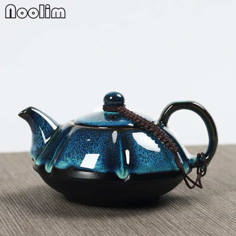 Чайный горшок с меняющейся глазурью Jun, чайник для воды Tenmoku Glaze, офисный чайник ручной работы, чайный горшок кунг-фу, китайский чайный сервиз, принадлежности