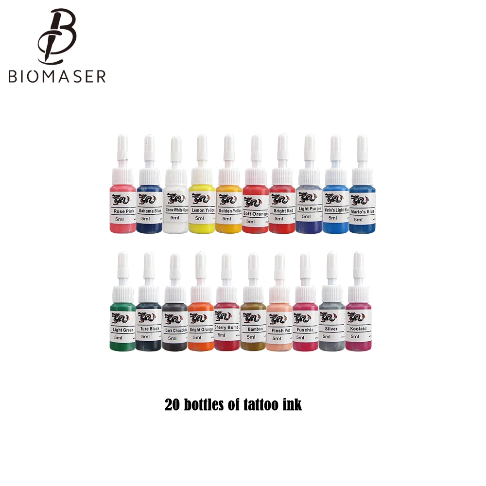 Biomaser K2-910 Professional Tattoo Kits Top Artist Complete Set 2 Tattoo Machine Gun Lining And Shading Tattoo Inks Power Needl