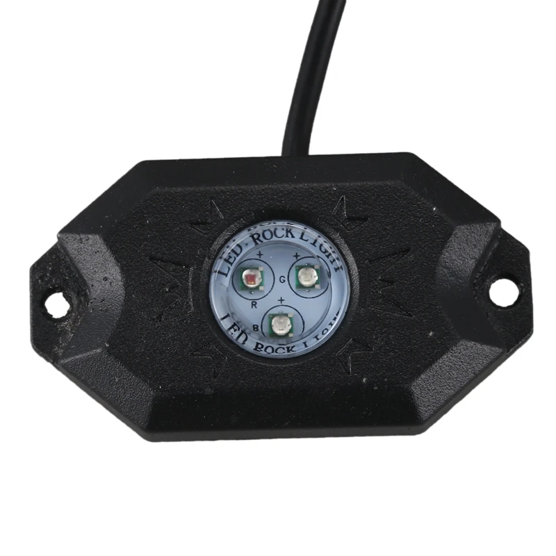 RGB светодиодный светильник Rock беспроводной Bluetooth музыкальный внедорожный окружающий светильник грузовик UTV многоцветный 4-Pods черный