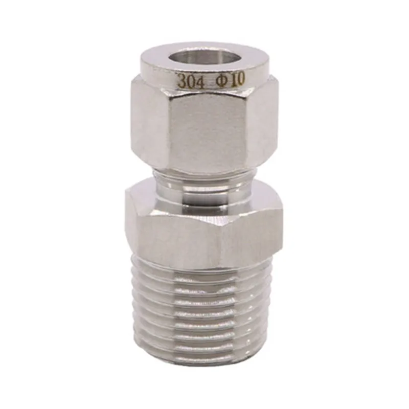 SS 304 Stainless Steel Double Ferrule Compression Connector 6mm 8mm 10mm 12mm Tube to 1/8" 1/4" 3/8" 1/2" Male Pipe Fitting hose pipe fitting pipe fitting water pipe fitting