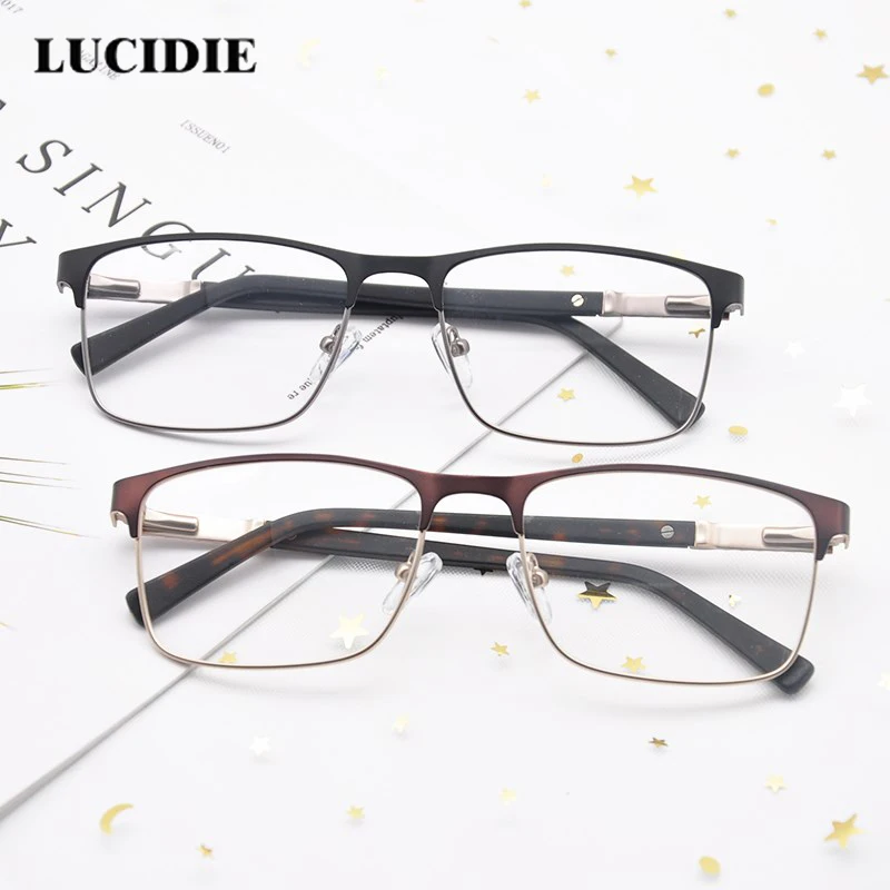 LUCIDIE новые мужские очки, оправа из металла, модные квадратные очки, оптические очки по рецепту, очки против синего излучения