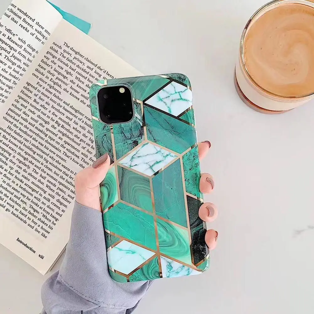 U Покрытие мраморный чехол для телефона для iPhone 7 XS Max чехол с геометрическим рисунком для iPhone 6 6S 7 8 Plus X XR IMD силиконовый мягкий чехол-накладка - Цвет: U