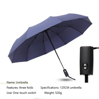 

Portable Umbrella 125CM Double Umbrella Automatic Large Double Super Ten Bone Anti-Wind Business Automatic Umbrella Male