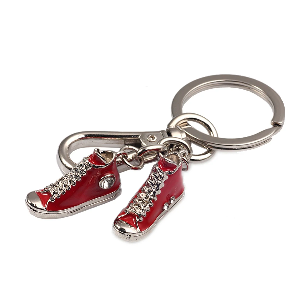 3D canvas shoes keychain key ring high quality red plimsolls sneakers