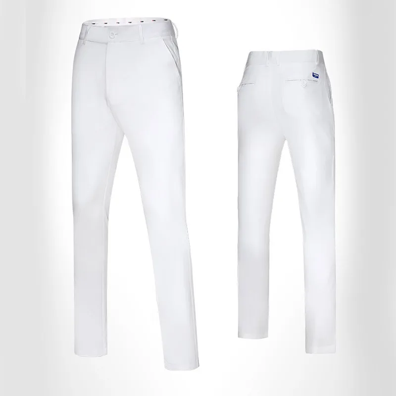 Мужская одежда для гольфа, длинные штаны, дышащие летние быстросохнущие штаны с эластичной резинкой на талии, тонкие мягкие XR-Hot - Цвет: White