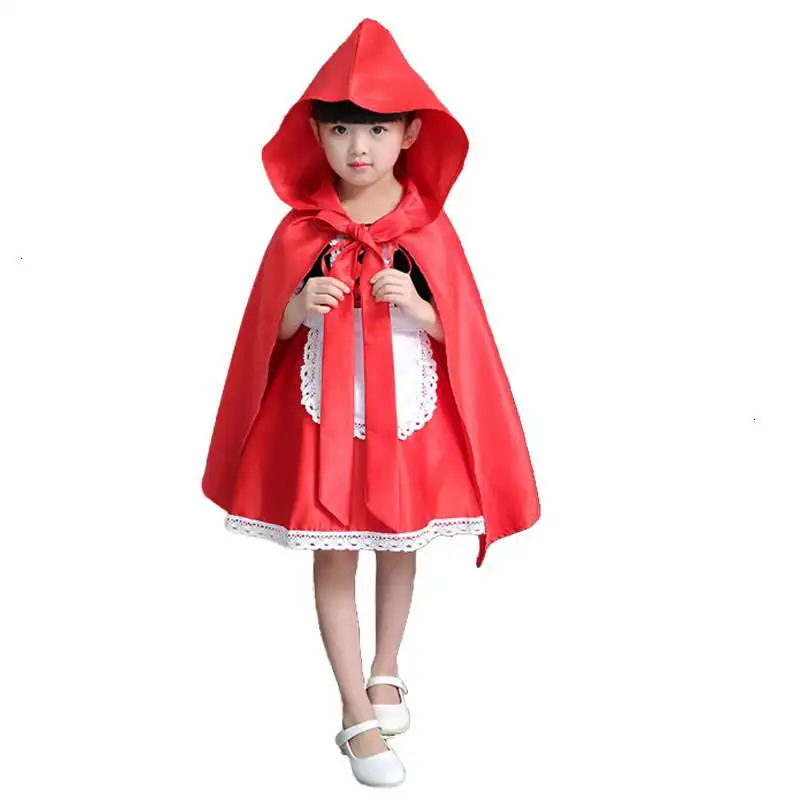 Little Red Riding Hood Cosplay costume for kids dress Halloween Carnival Fantasia Party girls Fancy Dress children party cosplay costume kids girls dress halloween dress outfit riding hood costume