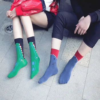 

Funny Crocodile Pattern Print Socks Hosiery for Women Men Homewear Underwear Casual Cotton Long Socks Lounge Wear 2020 Trendy