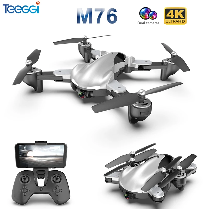 

M76 Foldable Profissional RC Drone with 4K 1080P HD Camera WiFi FPV Optical Flow RC Quadrocopter Kids Toys VS SG106 E58 Xs816