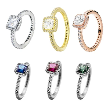 

6 Colors Timeless Elegance Women Wedding Rings Crystal Stones 925 Sterling Silver Jewelry Rings for Women Fine Engagement Rings
