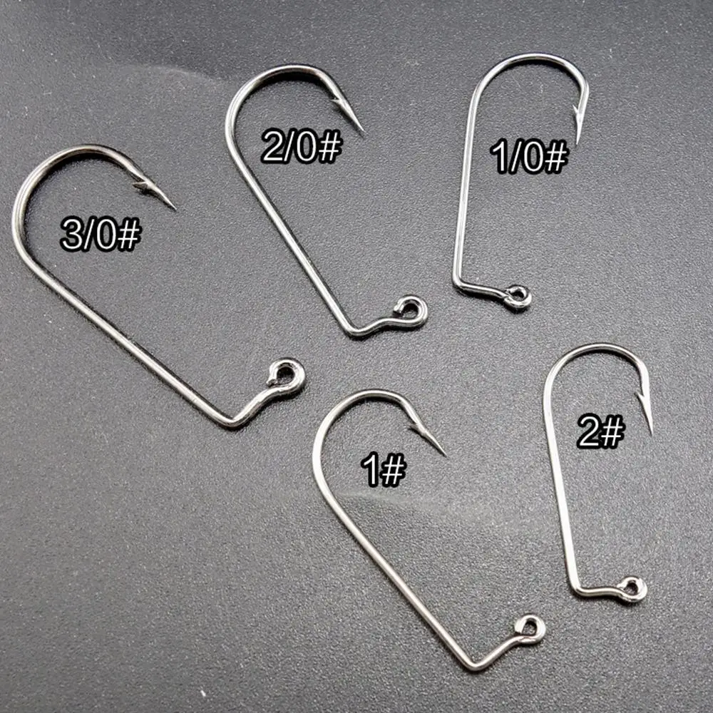 Flat Mouth Hook Fishhooks Gadget Carp Barbed 50PCS Strong Hooks Bait Holder Sturgeon Fishing Tackle Outdoor Tool Tuna