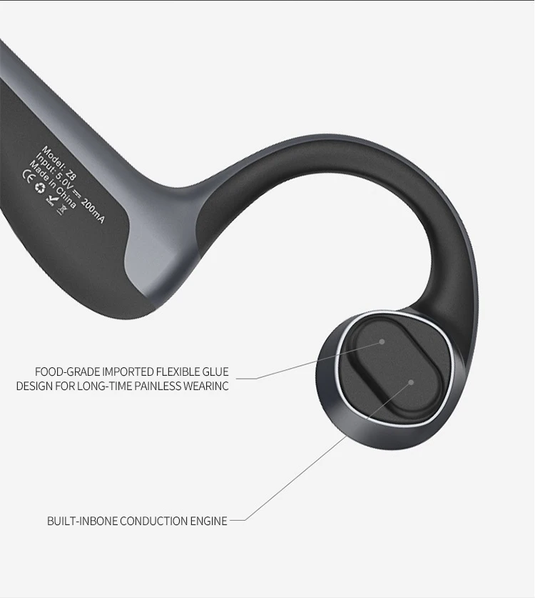 FMJ Z8 гарнитура Bluetooth 5,0 Bone Guide гарнитура IPX7 водонепроницаемые Беспроводные спортивные наушники гарнитура Hands-free