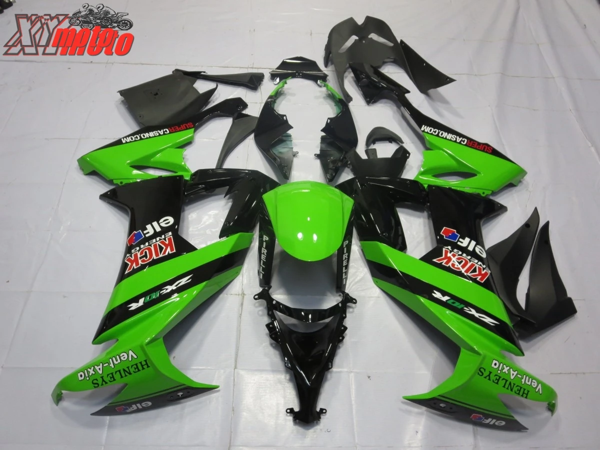

Motorcycle ABS Fairing Kit For Kawasaki ZX10R 2008-2010 Injection molding Full Fairings ZX-10R 08-10 Gloss Green Bodyworks