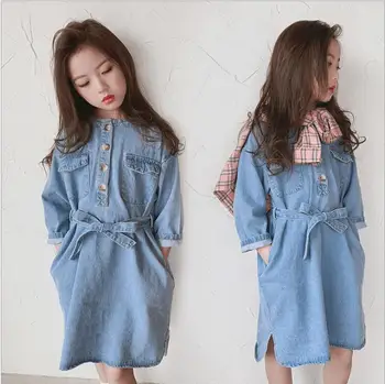 

Wholesale girls clothing 2020 spring kids Denim dress fashion high-grade children princess dress cute Children's clothes