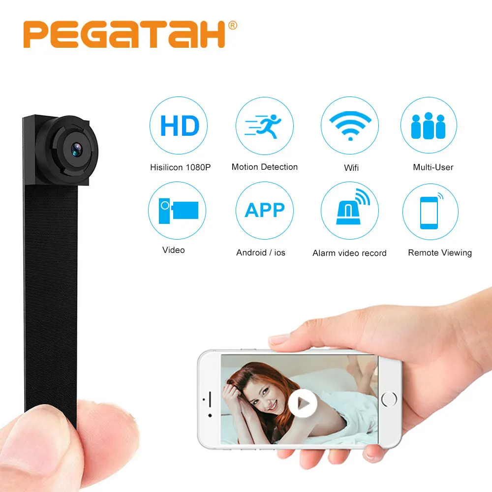 Беспроводная мини камера 1080P Wi Fi HD P2P 128 ГБ слот для tf карты запись видео