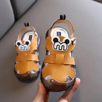 

Children Cartoon Sandals 2020 Summer New Arrival Leather Pure Color Fashion Boys Beach Sandals Size 22-31