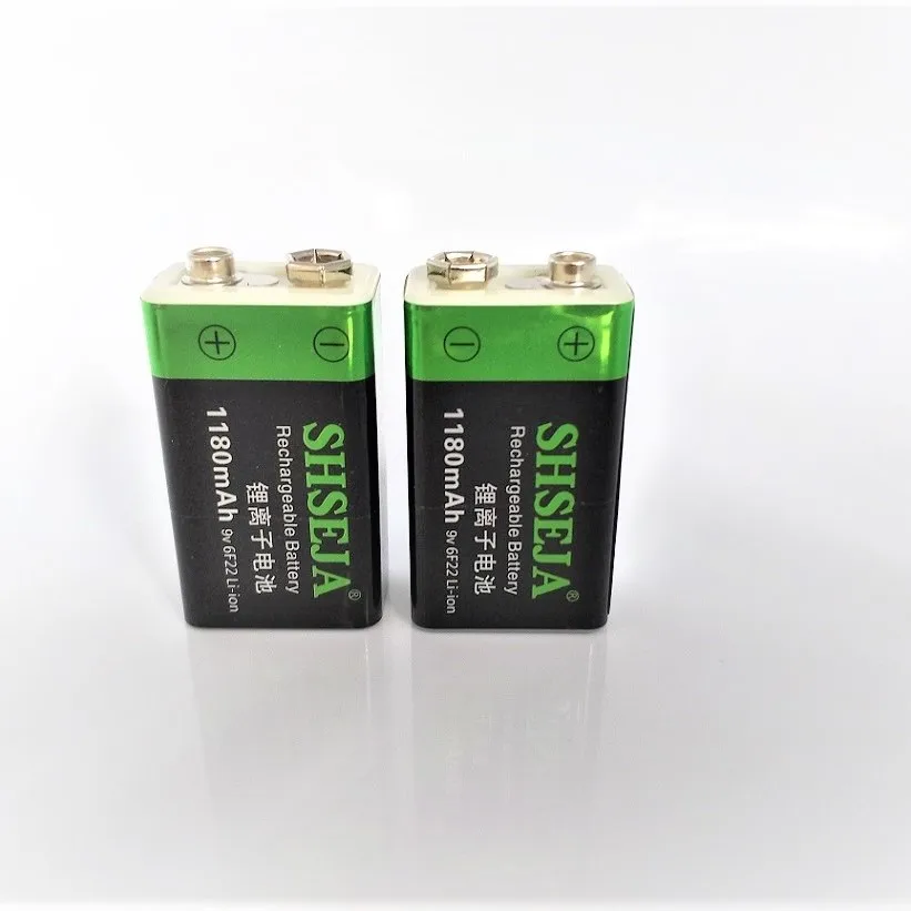 Large capacity 9V 1180mAh lithium ion battery 6F22 USB rechargeable battery keyboard rechargeable battery free shipping
