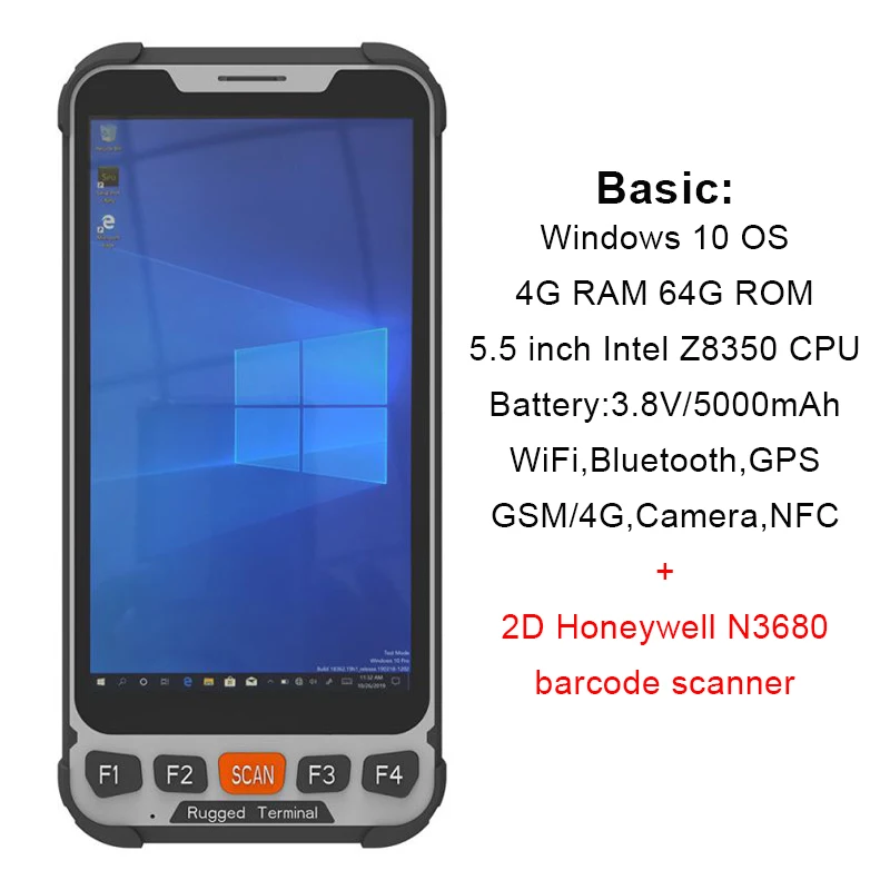 laser scanner 5.5 Inch Windows Rugged PDA With NFC Tags Reading  4G LTE UHF Reader 2D Scanner Charging Dock computer scanner Scanners