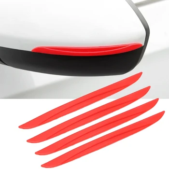 

LEEPEE 4PCS/Set Protective Strip Scrape Guard Bumper Guards Universal Rearview Mirror Protection Sticker Car Door Edge Protector