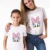 Daisy Duck Pattern Футболка Женщина Свободные С Коротким Рукавом Тройники Лето Винтаж Мама и Дочь Футболки Семья Соответствующие Одежда