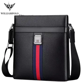 

Business Shoulder Bag Men Genuine Leather Waterproof Business Casual Handbags Anti-thief Black Crossbody Bag