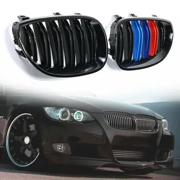 

Car Gloss Black M-Color Front Kidney Grille Grill For 2003-2010 BMW E60 E61 5 Series 33 x 19 x 5.9cm Luxurious Sport Style Grill