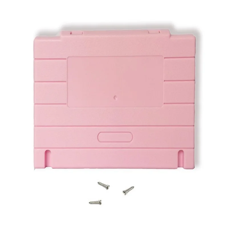 pink shell H 100 шт. корпус картриджа с защитным рукавом дисплея или внутренним лотком для систем Super SNES с 2 винтами - Цвет: pink shell