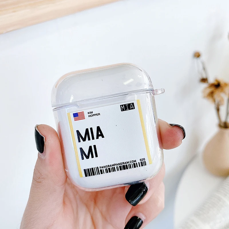 2019 новый роскошный ТПУ чехол для Airpods наушников с именем города Bluetooth
