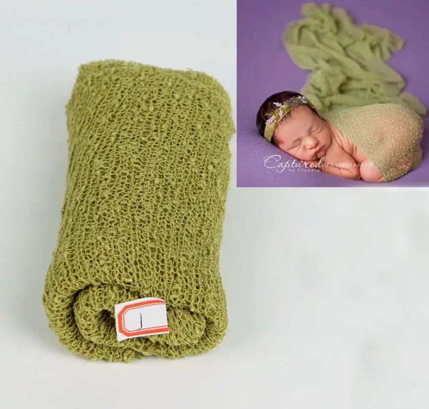 Baby Blanket Newborn Baby Photography Props Blanket Wraps 40*150cm infant Knit Stretch Wrap