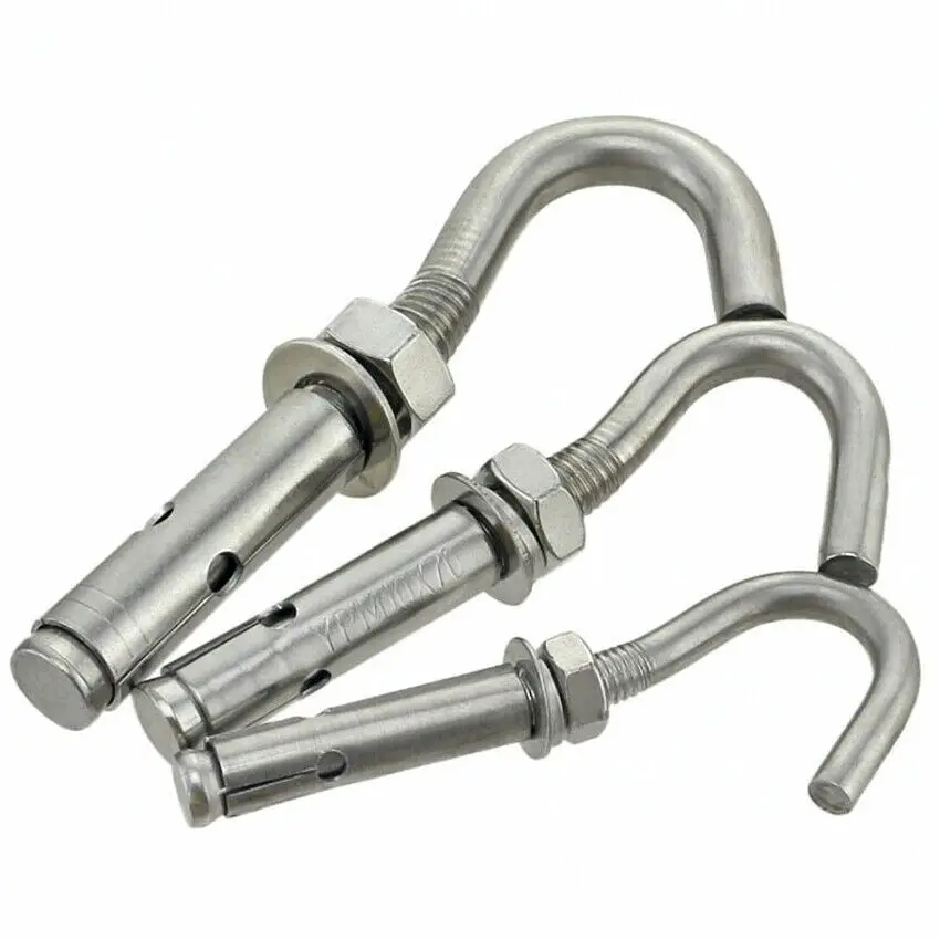 Details about   A2 Stainless Steel Expansion Screw Hook M6 M8 M10 M12 Wall Fixed Expansion Hooks 