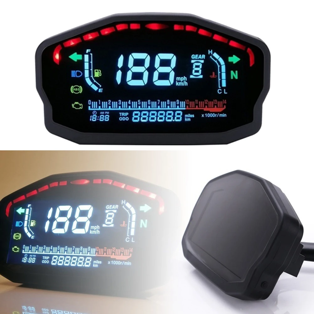 Lcd para Motocicleta Iluminado de Fundo para Motocicletas de 24 Velocímetro Digital Universal Odômetro Cilindros 4 Velocímetro digital universal lcd para motocicleta, odômetro