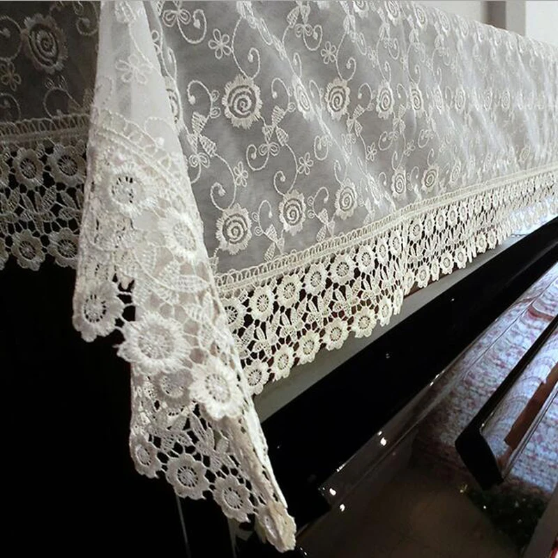 

90x180cm Lace Piano Cover Deco Piano Cloth Table Cloth General Dust Proof Cover Home Decoration Family Gift