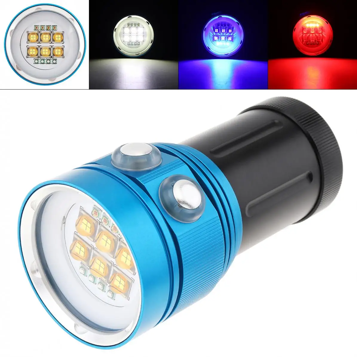 LED Professional Diving Flashlight Support Underwater 100m Waterproof