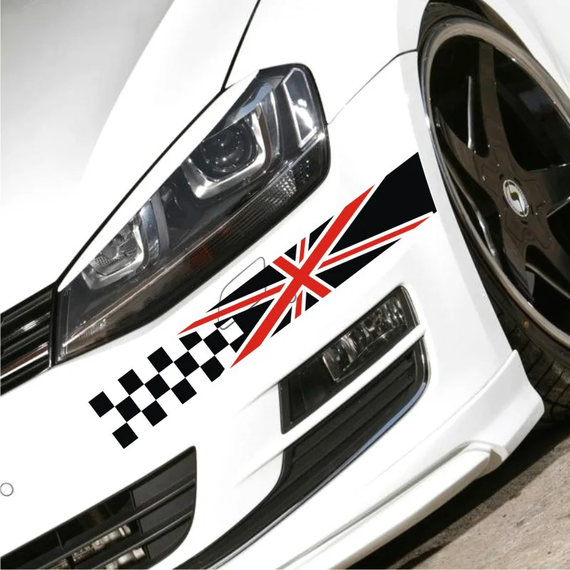 

Модные дизайнерские наклейки и наклейки в виде флага в сетку для автомобильного декора, наклейки для заднего вида автомобиля, наклейки с высечкой, наклейки для автомобильного бампера для Ford /Mazda