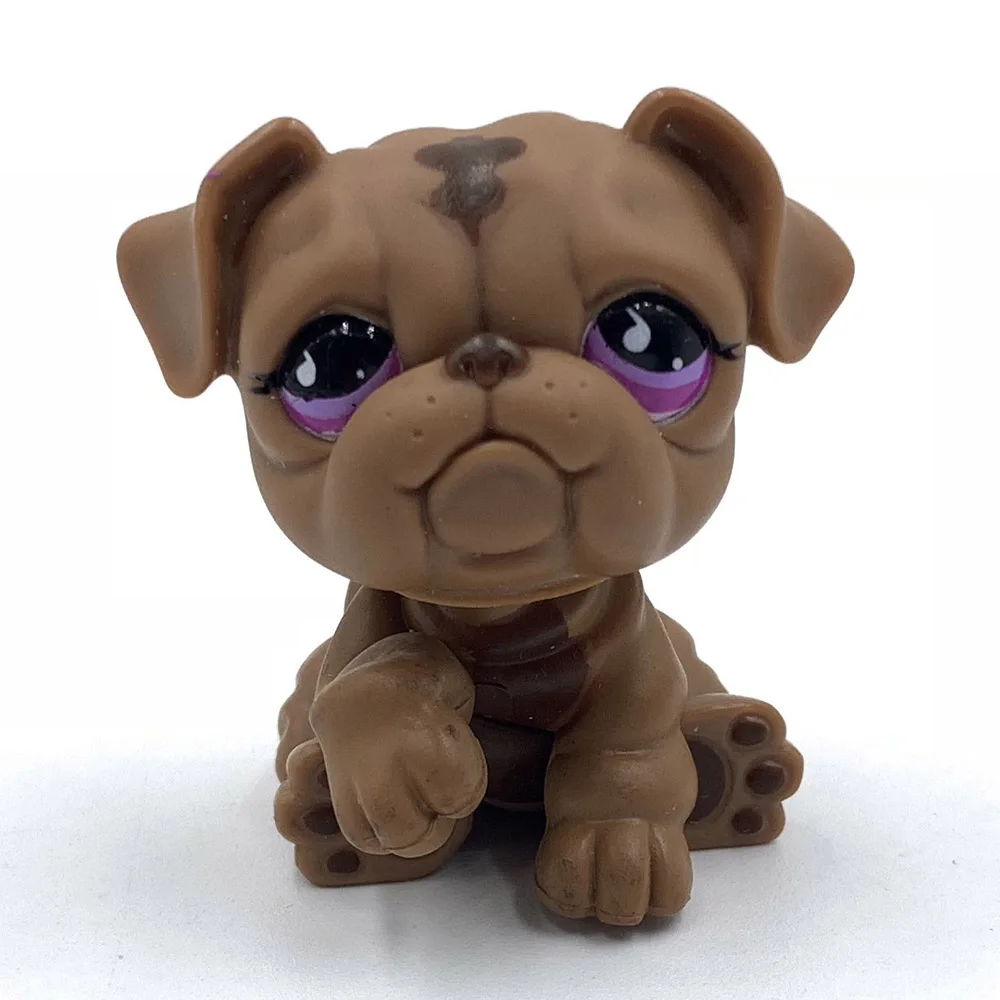 LPS кошка маленькие питомцы игрушки бульдог собака 881 бронв с розовыми глазами