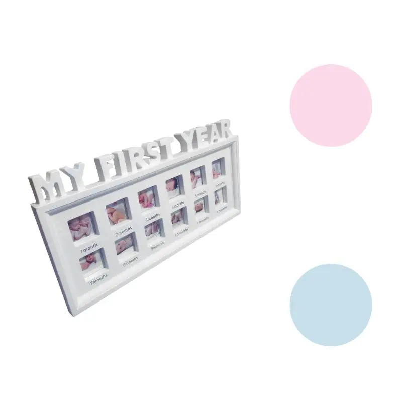 Creative DIY 0-12 Month Baby "MY FIRST YEAR" Pictures Display Plastic Photo Frame Souvenirs Commemorate Kids Growing Memory Gift