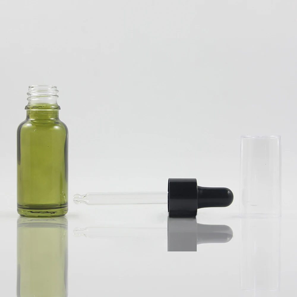 20ml Essential Oil Olive Colour Dropper Bottles Plastic Dropper Bottle Cover - Цвет: olive colour