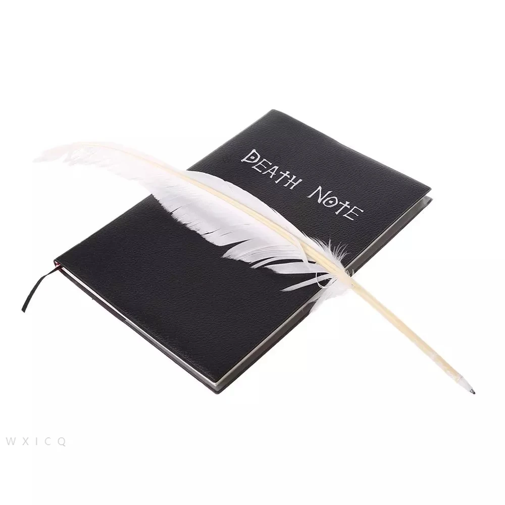 

Student Diary Anime Death Note Notebook Set Leather Journal And Necklace Feather Pen Journal Death Note Pad For Gift libreta