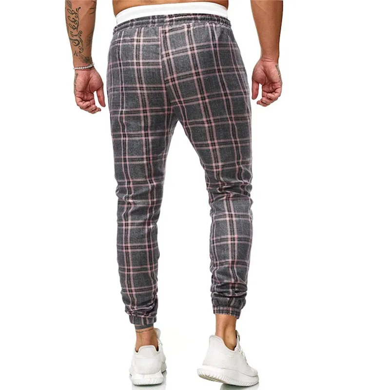 Мужские Pantalon, мужские спортивные штаны, Мужские штаны для бега, осенние модные полосатые клетчатые мужские штаны в стиле хип-хоп, уличная одежда, брюки-карго