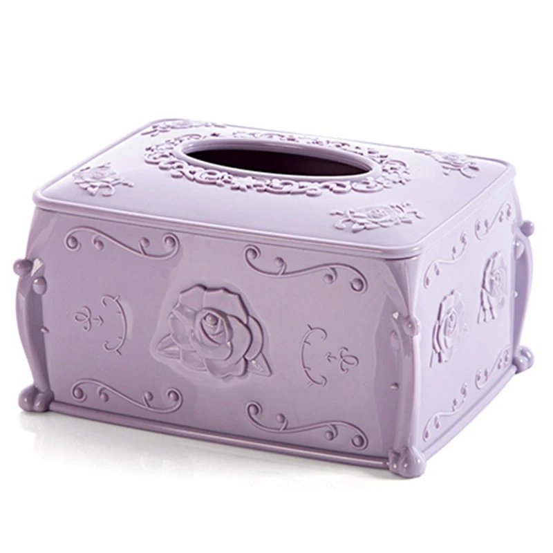 Purple Пластиковая коробка для салфеток, коробка для хранения салфеток, Домашний Органайзер для комнаты, автомобильный бумажный держатель, контейнер для салфеток - Цвет: Purple