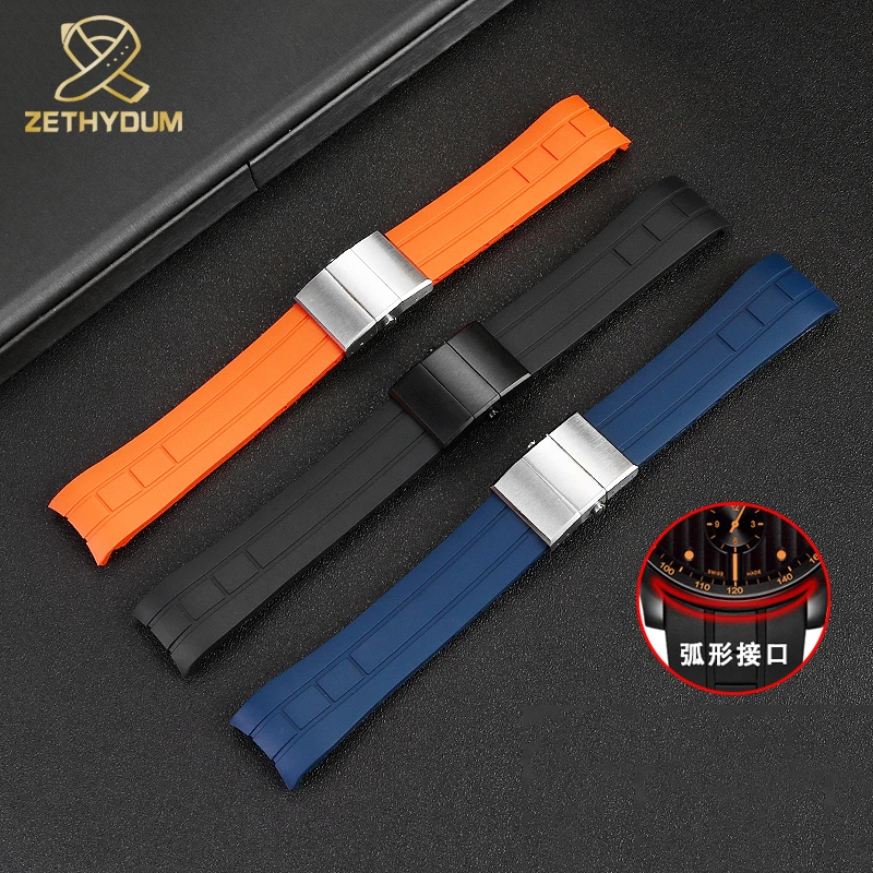 Premium 23mm/22mm Silicone Rubber Watch Strap - Versatile Design for Sophisticated Timepieces